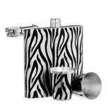 Auden Zebra Hip Flask and Shot Glasses Set