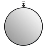 Avento Black Wall Mirror With Circular Hook