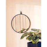 Avento Black Wall Mirror With Circular Hook