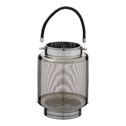 Raya Large Nickel Stripe Lantern