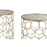 Set Of Two Arcana Honeycomb Side Tables.