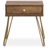 Flori 1 Drawer Draw Side Table with Hairpin Legs