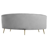 Hasna Three Seat Grey Velvet Sofa