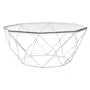 Allure Hexagon Tempered Glass Chrome Coffee Table