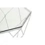 Allure Hexagon Tempered Glass Chrome Coffee Table