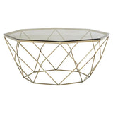 Allure Hexagon Coffee Table With Brushed Nickel Base