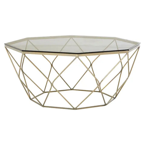 Allure Hexagon Coffee Table With Brushed Nickel Base