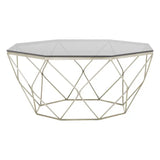 Allure Hexagon Coffee Table With Brushed Nickel Base