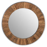 Kerala Natural Wood Round Mirror