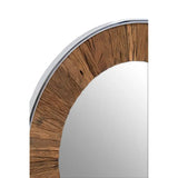 Kerala Natural Wood Round Mirror