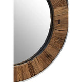 Kerala Natural Wood Round Mirror