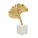 Mirano Gold Finish Ginkgo Sculpture