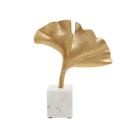 Mirano Gold Finish Ginkgo Sculpture