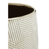 Honna Large White Silver Ceramic Planter