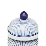 Damson Large White And Blue Ceramic Jar