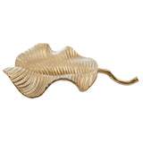 Prato Gold Finish Aluminium Leaf Dish