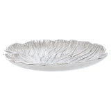 Salma Large Silver Finish Lotus Leaf Plate