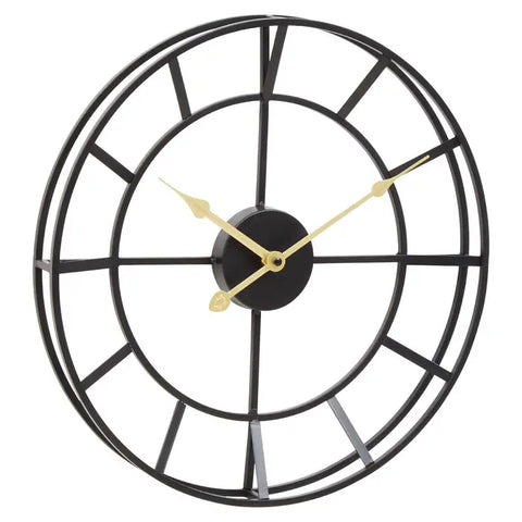 Kent Small Black Finish Metal Wall Clock