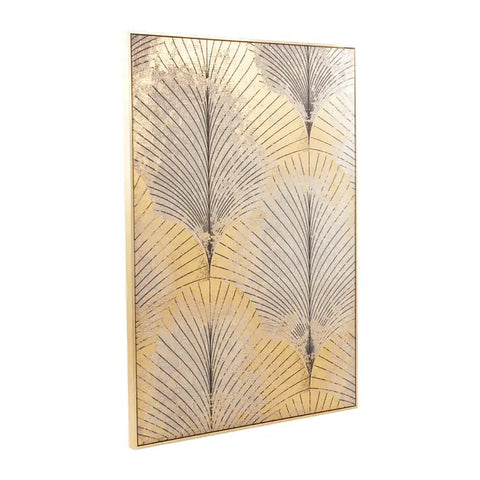 Astratto Canvas Grey and Gold Finish Wall Art