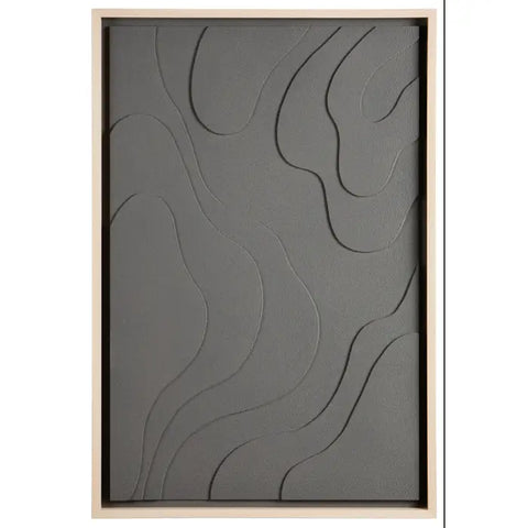 Astratto 3D Wood Carving Effect Green Wall Art