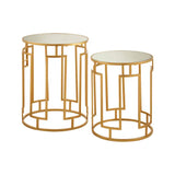 Avantis Set Of 2 Mirrored Top Round Side Tables