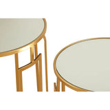 Avantis Set Of 2 Mirrored Top Round Side Tables