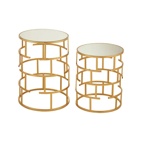 Avantis Set Of 2 Maze Design Side Tables