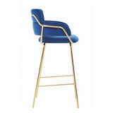 Tamzin Blue Velvet Bar Chair