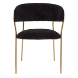 Tamzin Black Channel Gold Finish Dining Chair