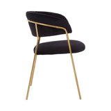 Tamzin Black Channel Gold Finish Dining Chair