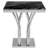 Arenza Black Marble And Silver Side Table