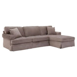 Ralph Three Seat Mink Velvet Chaise Sofa