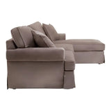 Ralph Three Seat Mink Velvet Chaise Sofa