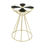 Jodie Black And White Petal End Table