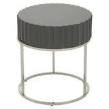 Genoa Grey Hi Gloss Finish Round End Table