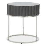 Genoa Grey Hi Gloss Finish Round End Table