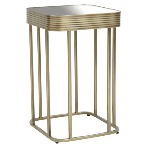 Ella Mirrored Top Side Table With Gold Polished Frame