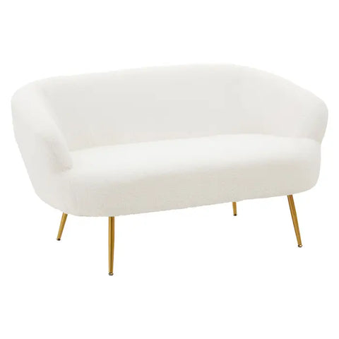 Yazmin Two Seat Sofa With Gold Finish Legs