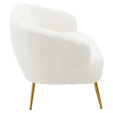 Yazmin Two Seat Sofa With Gold Finish Legs