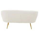 Yazmin Two Seat Sofa With Gold Finish Legs