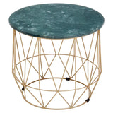 Mandoli Green Side Table With Gold Frame