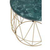 Mandoli Green Side Table With Gold Frame