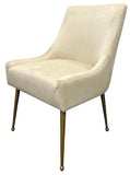 G-Milan Ivory Chair Gold Legs