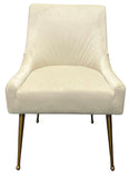 G-Milan Ivory Chair Gold Legs