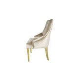 G-Roma Mink Chair Lion Knocker/Gold Legs