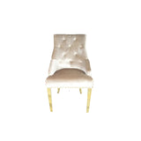 G-Roma Mink Chair Lion Knocker/Gold Legs