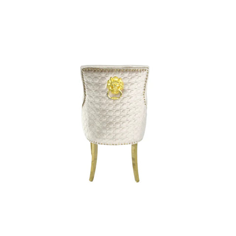 G-Roma Mink Chair Lion Knocker/Gold Legs