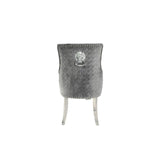 Roma Dark Grey Chair Lion Knocker/Chrome Legs