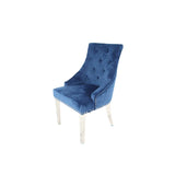 Roma Blue Chair Lion Knocker/Chrome Legs