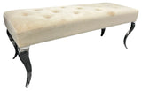 Lewis Plush Mink Bench 130cm